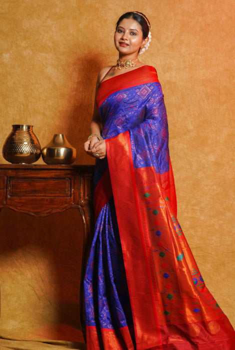 Semi silk paithani