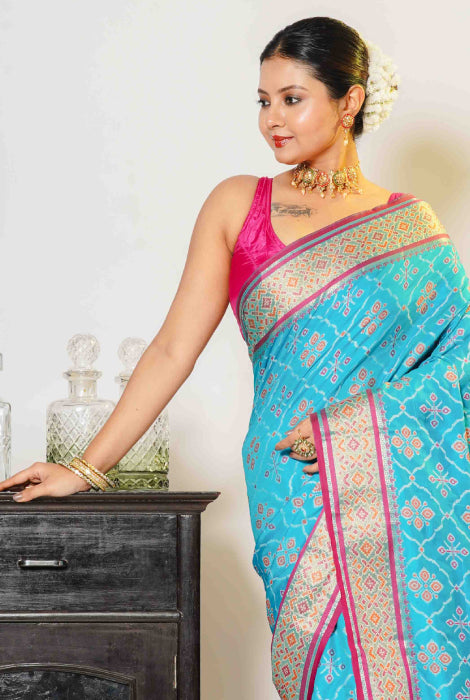 Banarasi light weight ikkat pattarn saree