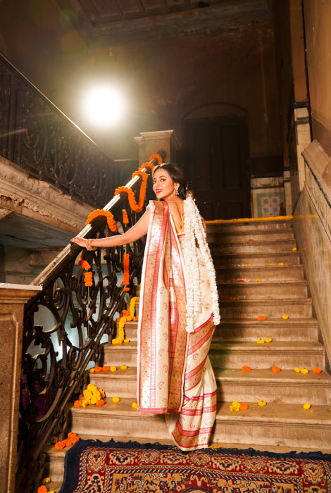 Semi Banarasi katan silk saree