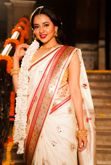 Semi Banarasi katan silk saree