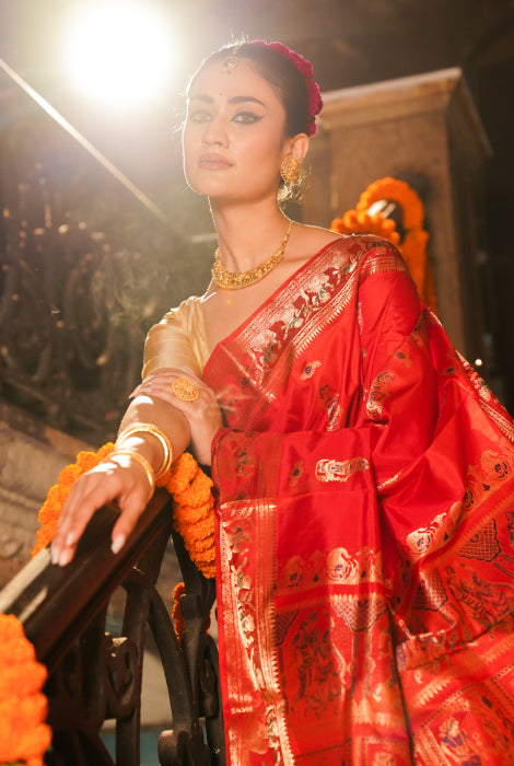 Semi Banarasi katan silk saree