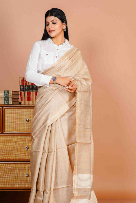 Tusser silk saree