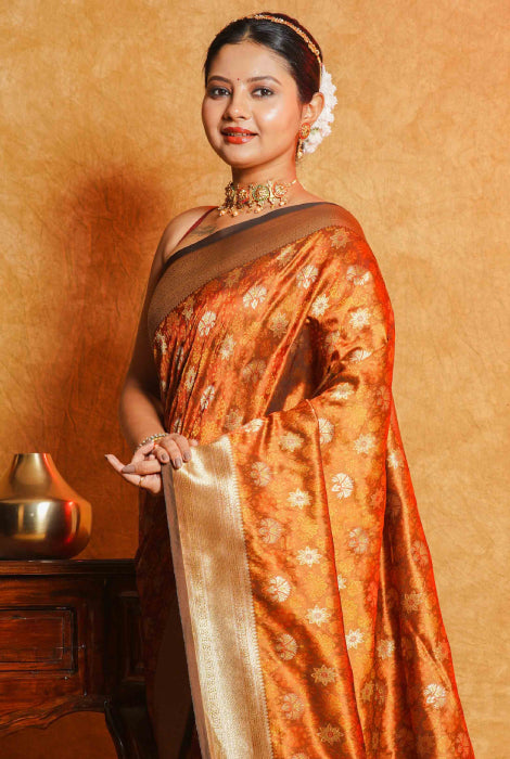 Banarasi semi silk  jamebhar saree