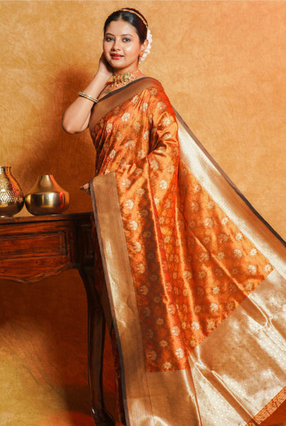 Banarasi semi silk  jamebhar saree