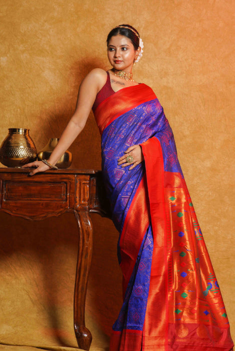 Semi silk paithani