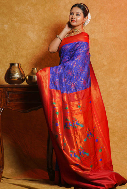 Semi silk paithani