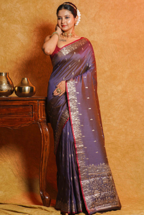 Lightweight crushed Banarasi silk