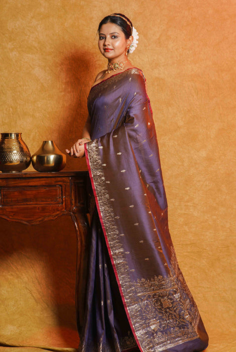 Lightweight crushed Banarasi silk