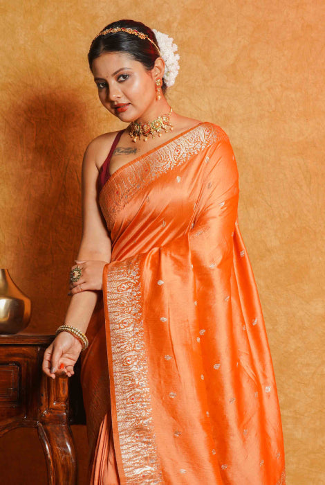 Lightweight crushed Banarasi silk