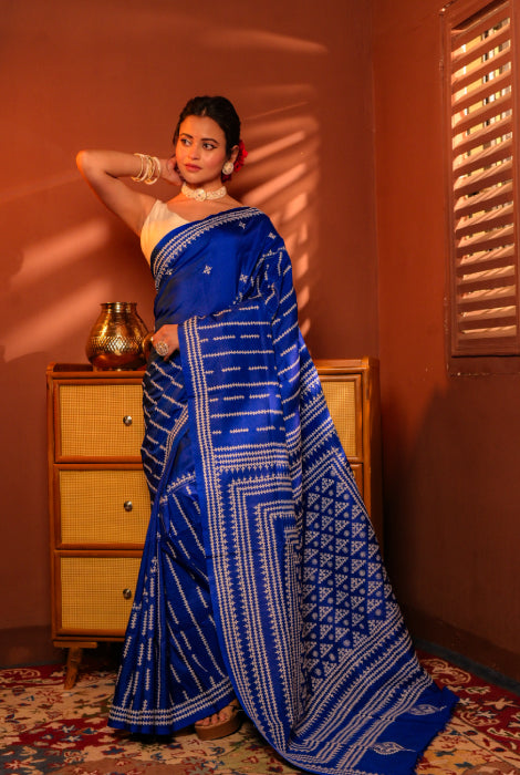 Pure silk ( handwoven) Gujarati stich