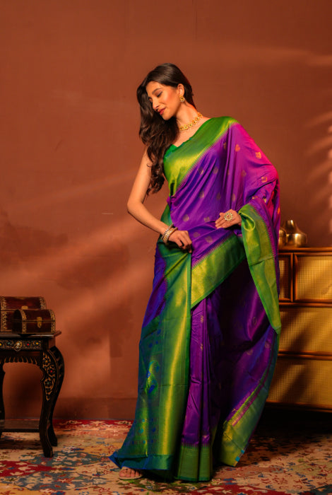 Paithani semi silk