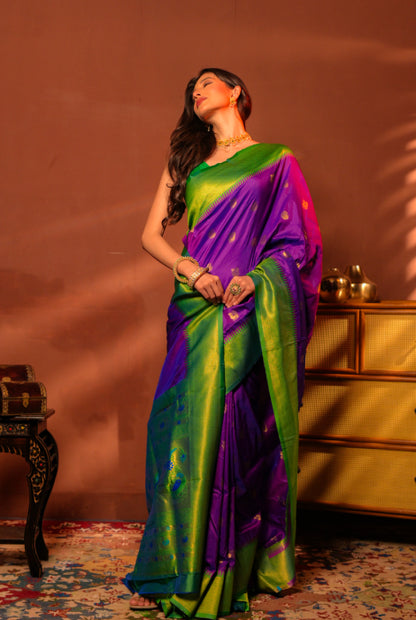 Paithani semi silk