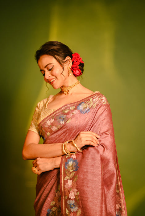 Semi tusser cut work