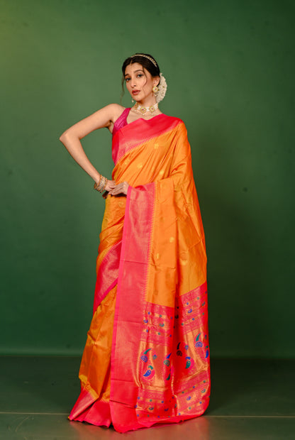 Paithani semi silk