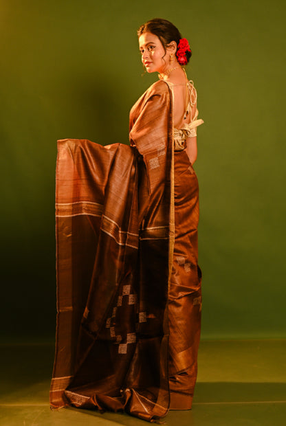 Tusser silk saree