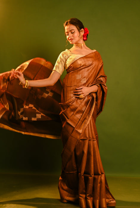 Tusser silk saree