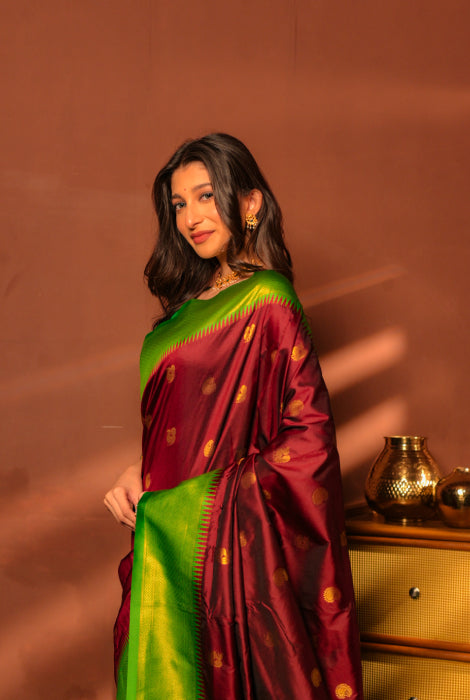 Paithani semi silk saree