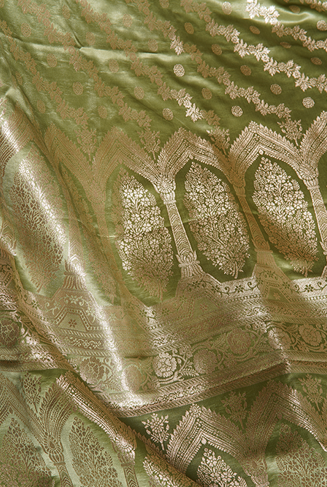 Satin katan silk jangla work