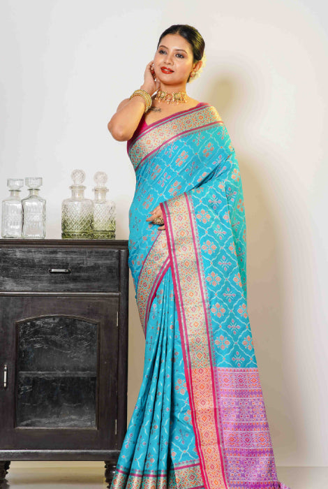 Banarasi light weight ikkat  pattarn  saree