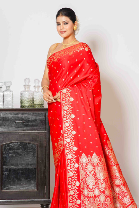 Banarasi semi satin silk saree