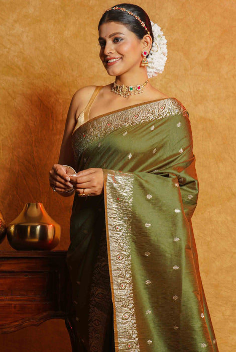 Crushed Banarasi  semi silk