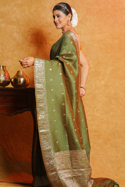 Crushed Banarasi  semi silk