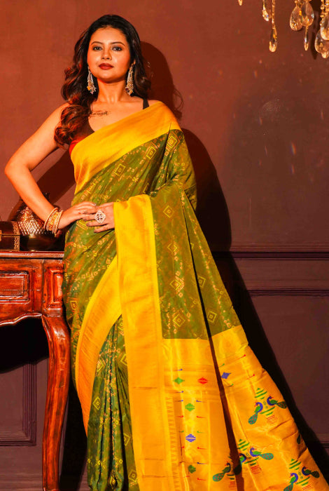 Paithani semi silk saree