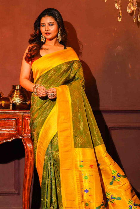 Paithani semi silk saree
