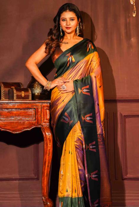 Paithani semi silk saree