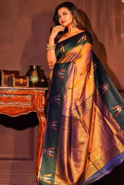 Paithani semi silk saree