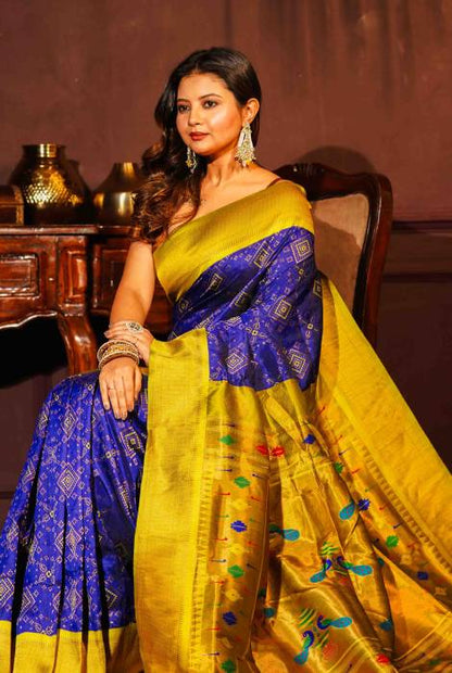 Paithani semi silk saree