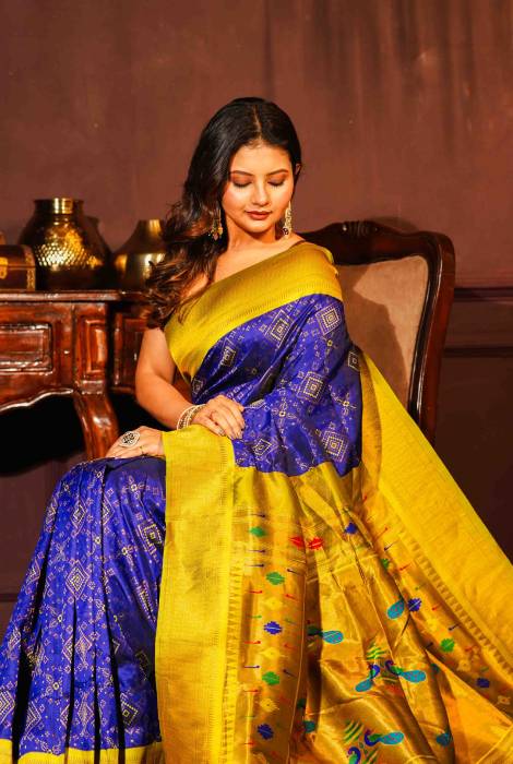 Paithani semi silk saree