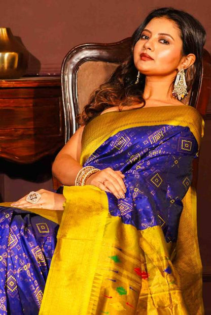 Paithani semi silk saree