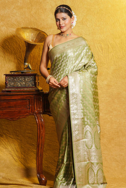 Satin katan silk jangla work