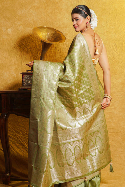 Satin katan silk jangla work