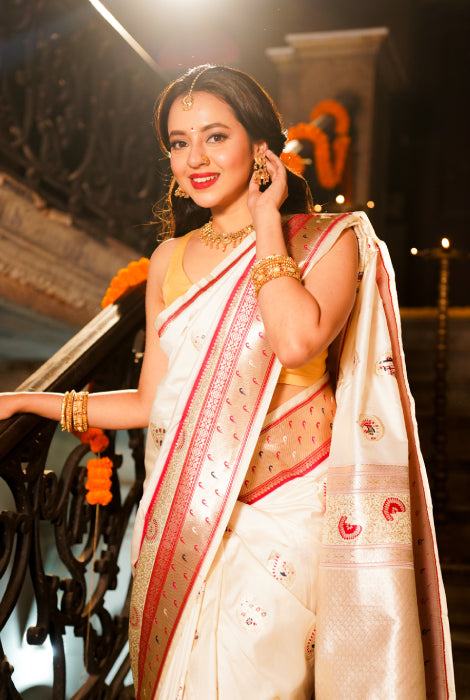 Semi Banarasi katan silk saree