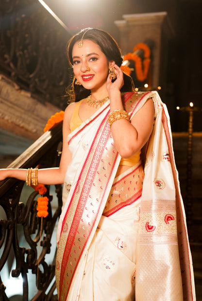 Semi Banarasi katan silk saree