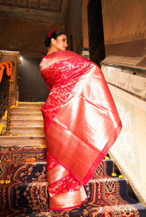 Semi mashroo Banarasi  silk saree