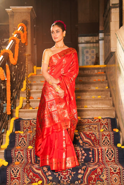 Semi Banarasi katan silk saree