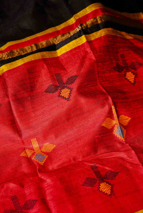 Tusser silk work saree