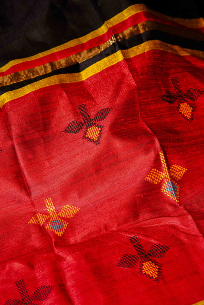 Tusser silk work saree