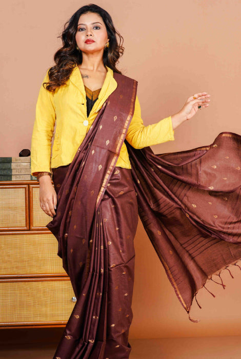 Tusser slab saree