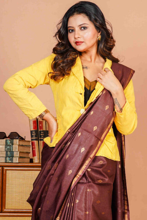 Tusser slab saree