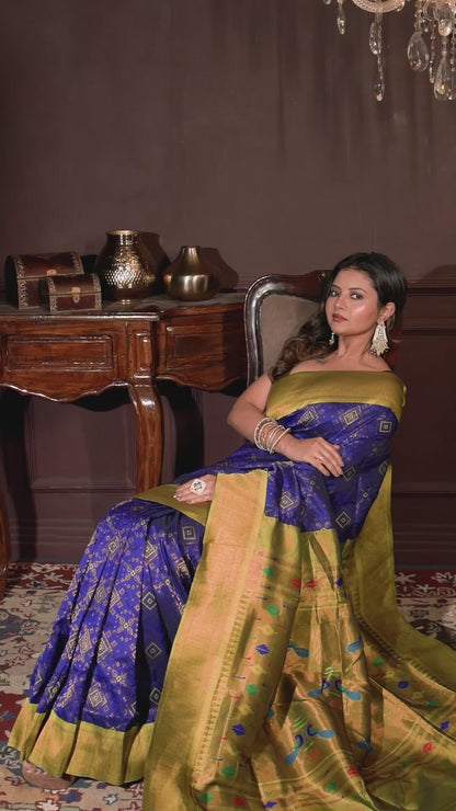 Paithani semi silk saree